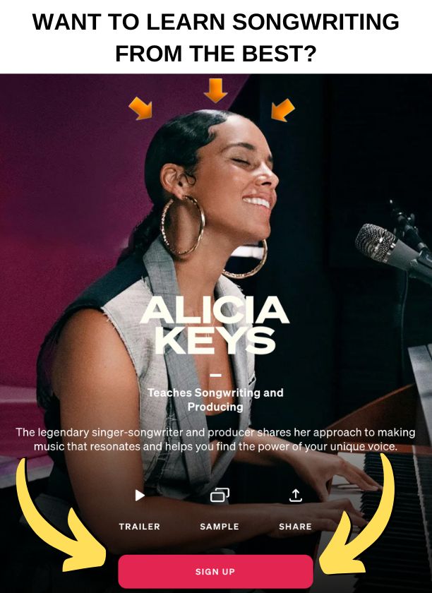 Alicia keys songwriting masterclass poster