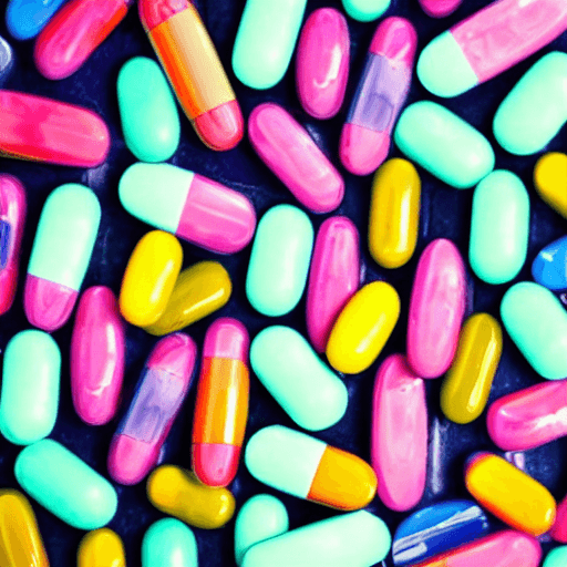 colorful pills, because mumble rap promotes drug use