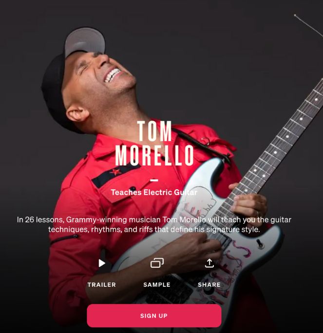 Tom Morello Teaches Electric Guitar Via Masterclass