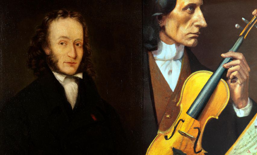 Niccolo Paganini holding violin