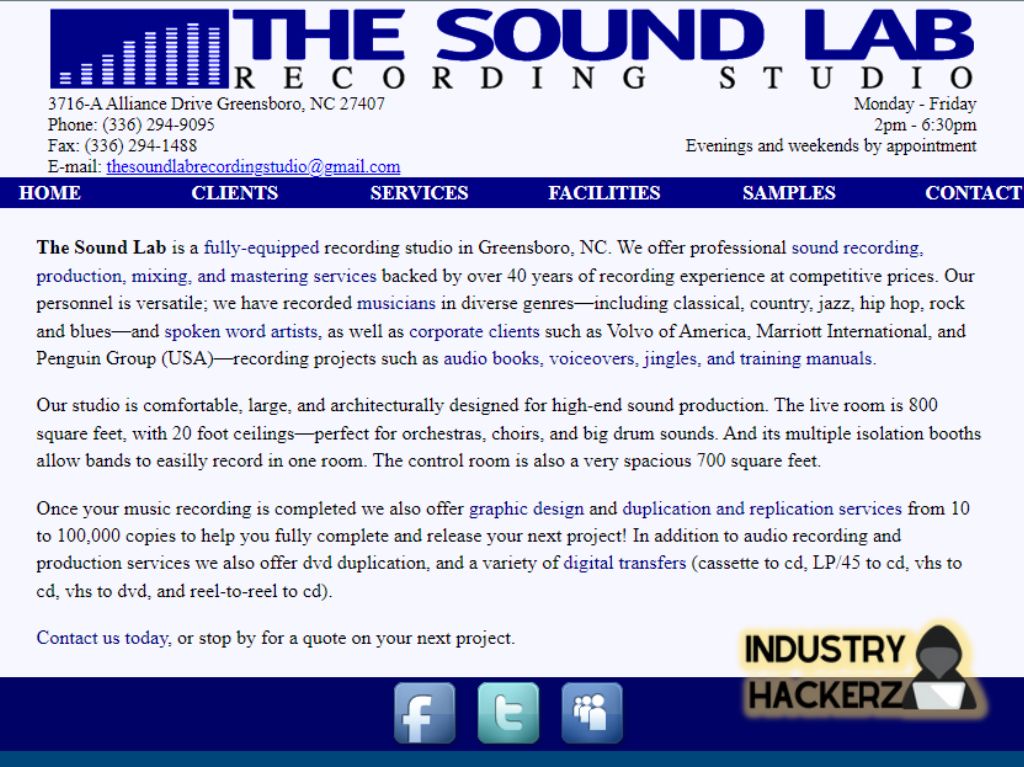 Sound Lab Recording Studio Inc