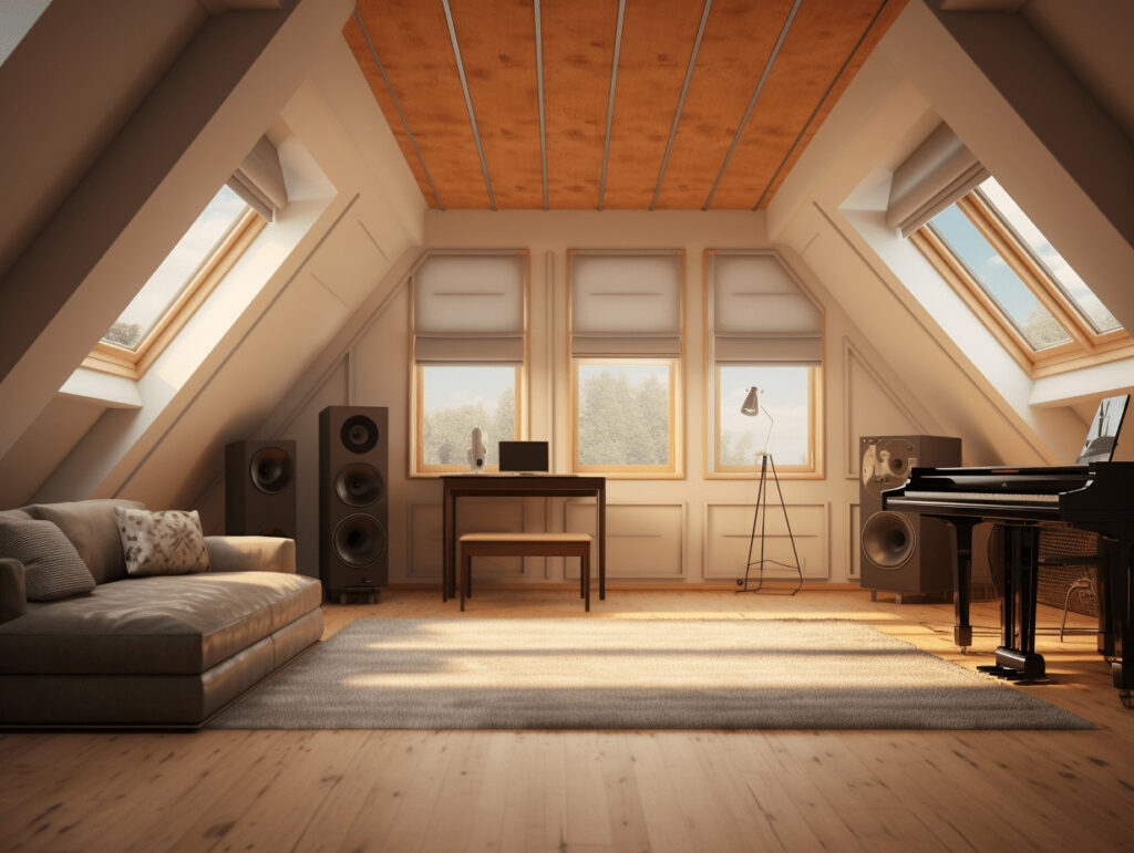 perfect room for a home studio (attic)